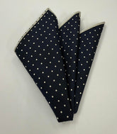 White Dots on Dark Navy Pin-Dot Silk Pocket Square IPDP-1